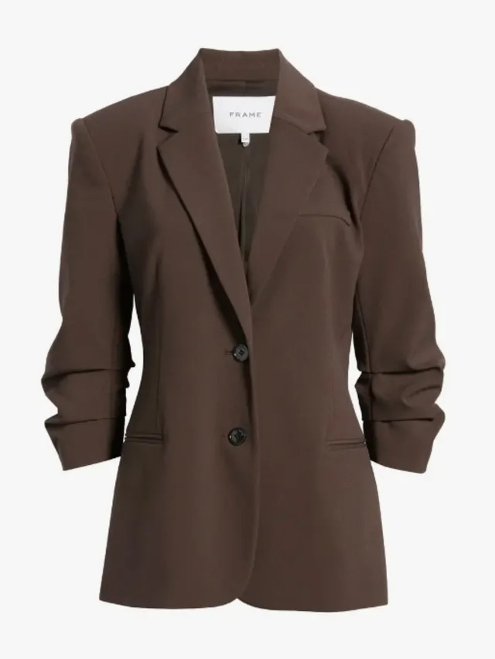 NWT Frame Denim Femme cinched sleeve blazer Espresso Brown 6